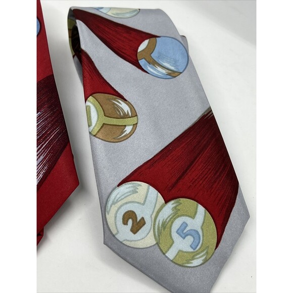 Vintage Lot Galassia Ties Pool Balls Red & Blue Classic Novelty Action - Picture 4 of 9